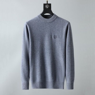 [에르메스]Hermes 2020 Mens Crew-neck Wool Sweater - 에르메스 2020 남성 크루넥 울 스웨터 Her0564x.Size(m - 3xl).그레이