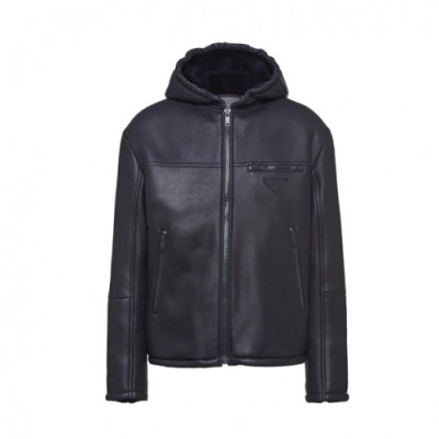 [프라다]Prada 2020 Mens Logo Casual Leather Jacket - 프라다 2020 남성 로고 캐쥬얼 가죽 자켓 Pra01229x.Size(m - 3xl).블랙