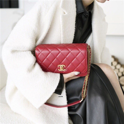 [샤넬] Chanel 2020 Women's Leather Shoulder Bag,21cm - 샤넬 2020 여성용 레더 숄더백,21cm,CHAB1602,레드