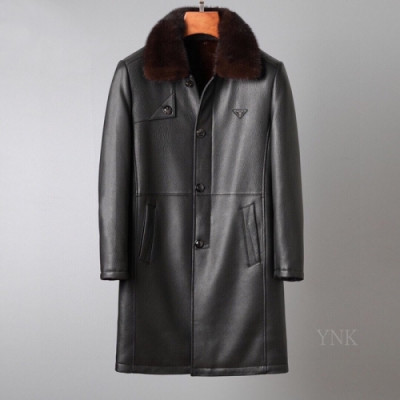 [프라다]Prada 2020 Mens Logo Casual Leather Jackets - 프라다 2020 남성 로고 캐쥬얼 가죽 자켓 Pra01232x.Size(m - 3xl).블랙