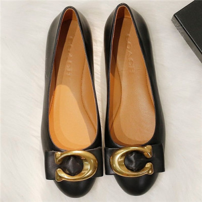 Coach 2021 Women's Leather Flat - 코치 2021 여성용 레더 플렛,Size(225-250),COA0001,블랙