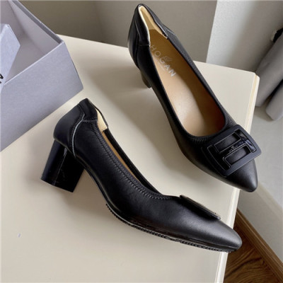 Hogan 2020 Women's Leather Middle Heel Shoes - 호간 2020 여성용 레더 미드힐 슈즈,Size(225-250),HOGS0055,블랙