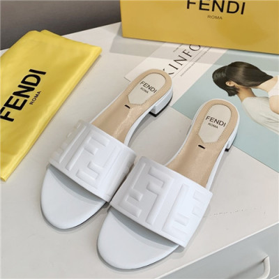 Fendi 2021 Women's Leather Slipper - 펜디 2021 여성용 레더 슬리퍼,Size(225-250),FENS0353,화이트