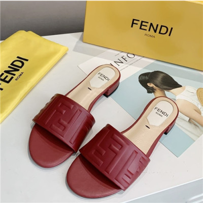 Fendi 2021 Women's Leather Slipper - 펜디 2021 여성용 레더 슬리퍼,Size(225-250),FENS0357,레드