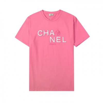 [샤넬]Chanel 2020 Mm/Wm 'CC' Logo Cotton Short Sleeved Tshirts - 샤넬 2020 남/녀 'CC'로고 코튼 반팔티 Cnl0645x.Size(s - l).핑크