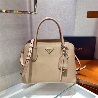 [프라다] Prada 2021 Women's Leather Matinee Tote Shoulder Bag,31cm - 프라다 2021 여성용 레더 마티네 토트 숄더백,31cm,PRAB0321,베이지