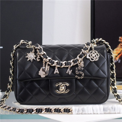 [샤넬] Chanel 2021 Women's New Mini CF Shoulder Bag,20cm - 샤넬 2021 여성용 미니 뉴 CF 숄더백,20cm,CHAB1618,블랙