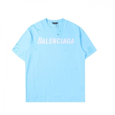 [발렌시아가]Balenciaga 2020 Mm/Wm Logo Cotton Short Sleeved Tshirts - 발렌시아가 2020 남/녀 로고 코튼 반팔티 Bal0911x.Size(xs - m).블루