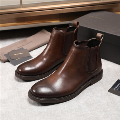 Bottega Veneta 2020 Men's Leather Ankle Boots - 보테가베네타 2020 남성용 레더 앵글부츠,Size(240-270),BVS0210,브라운