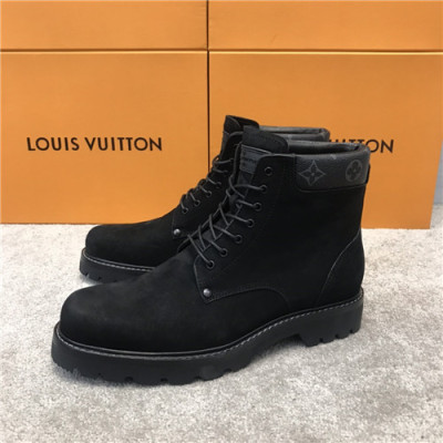 Louis Vuitton 2020 Men's Leather Ankle Boots - 루이비통 2020 남성용 레더 앵글부츠,Size(240-270),LOUS1610,블랙