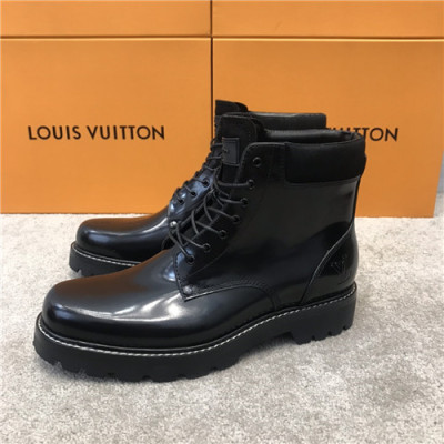 Louis Vuitton 2020 Men's Leather Ankle Boots - 루이비통 2020 남성용 레더 앵글부츠,Size(240-270),LOUS1611,블랙
