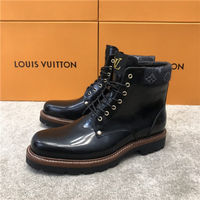 Louis Vuitton 2020 Men's Leather Ankle Boots - 루이비통 2020 남성용 레더 앵글부츠,Size(240-270),LOUS1612,블랙