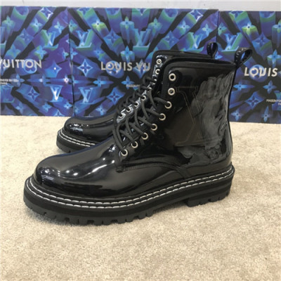 Louis Vuitton 2020 Men's Leather Ankle Boots - 루이비통 2020 남성용 레더 앵글부츠,Size(240-270),LOUS1614,블랙