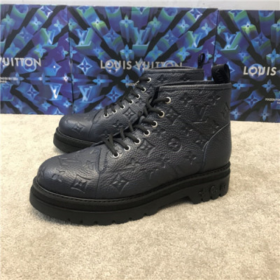 Louis Vuitton 2020 Men's Leather Ankle Boots - 루이비통 2020 남성용 레더 앵글부츠,Size(240-270),LOUS1616,블랙