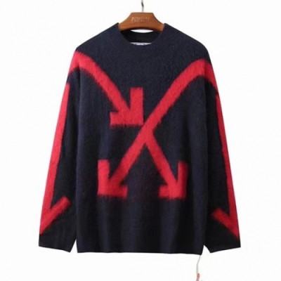 [오프화이트]Off-white 2020 Mm/Wm Brush Mohair Knit Sweater - 오프화이트 2020 남자 브러쉬 모헤어 니트 스웨터 Off0631x.Size(s - xl).블랙