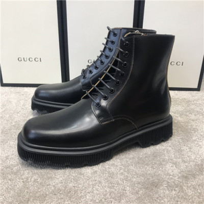 Gucci 2020 Men's Leather Ankle Boots - 구찌 2020 남성용 레더 앵글부츠,Size(240-270),GUCS1368,블랙