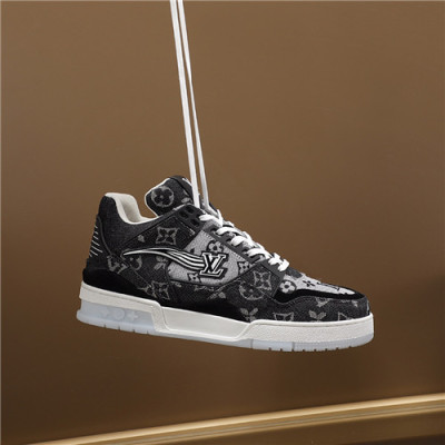Louis Vuitton 2020 Men's Leather Sneakers - 루이비통 2020 남성용 레더 스니커즈,Size(240-270),LOUS1623,블랙
