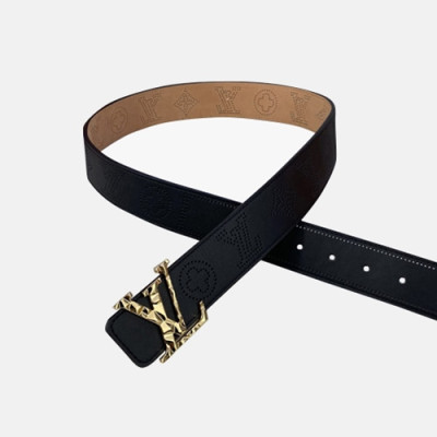 Louis Vuitton 2020 Men's Leather Belt - 루이비통 2020 남성용 레더 벨트,Size(4cm),LOUBT0152,블랙