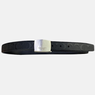Caoch 2020 Men's Leather Belt - 코치 2020 남성용 레더 벨트,Size(3cm),CAOCBT0002,블랙