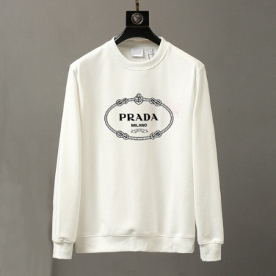 [프라다]Prada 2020 Mens Crew-neck Cotton Tshirts - 프라다 2020 남성 로고 크루넥 코튼 긴팔티 Pra01250x.Size(m - 3xl).화이트