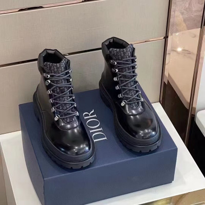 DIor 2023 Mens Leather Ankle Boots - 디올 2020 남성용 레더 앵글부츠,Size(240-270),DIOS1376,블랙