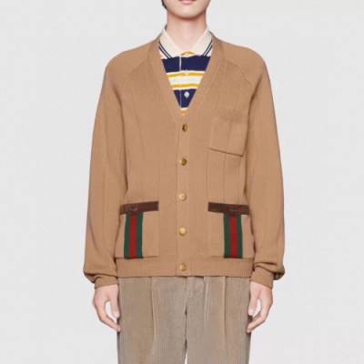 [구찌]Gucci 2020 Mens Trendy V-neck Cardigan - 구찌 2020 남성 트렌디 브이넥 양면 가디건 Guc03333x.Size(s - l).브라운