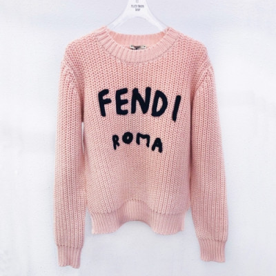 [펜디]Fendi 2020 Womens Logo Crew-neck Wool Sweaters - 펜디 2020 여성 로고 크루넥 울 스웨터 Fen0910x.Size(s - l).핑크