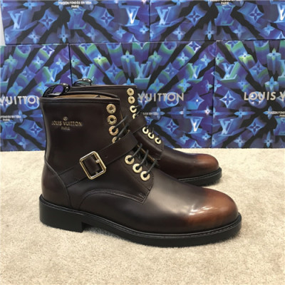 Louis Vuitton 2020 Men's Leather Ankle Boots - 루이비통 2020 남성용 레더 앵글부츠,Size(240-270),LOUS1635,브라운