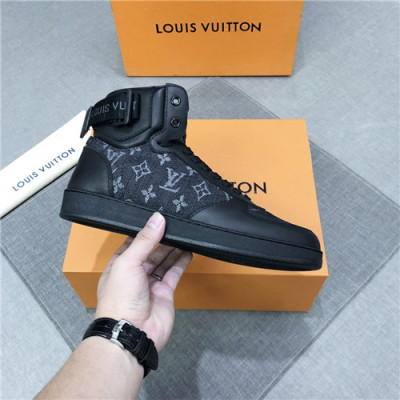 Louis Vuitton 2020 Men's Leather Sneakers - 루이비통 2020 남성용 레더 스니커즈,Size(240-270),LOUS1691,블랙