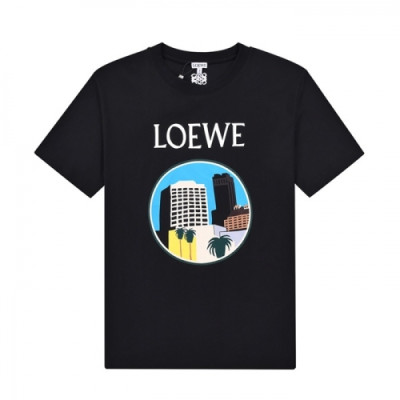 [로에베]Loewe 2021 Mm/Wm Smile Short Sleeved Tshirts - 로에베 2021 남자 스마일 실켓 반팔티 Loe0358x.Size(s - xl).블랙