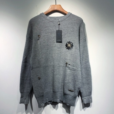 [크롬하츠]Chrome Hearts 2021 Mens Crew-neck Wool Sweaters - 크롬하츠 2021 남성 크루넥 울 스웨터 Chr0326x.Size(s - 2xl).그레이