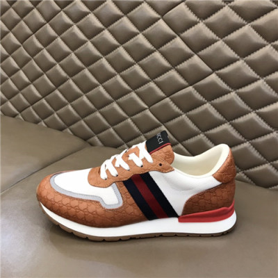 Gucci 2020 Men's Leather Sneakers - 구찌 2021 남성용 레더 스니커즈,Size(240-270),GUCS1383,오렌지