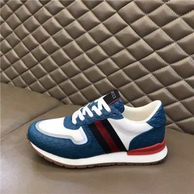 Gucci 2020 Men's Leather Sneakers - 구찌 2021 남성용 레더 스니커즈,Size(240-270),GUCS1386,블루
