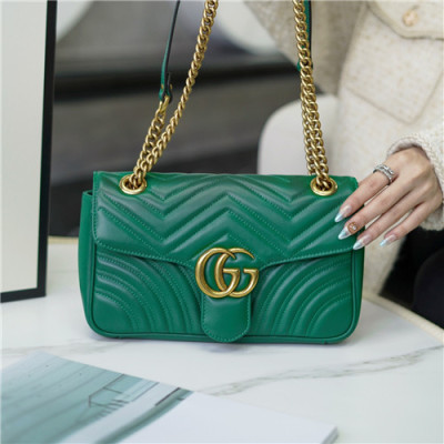 [구찌]Gucci 2020 Women's Marmont Matlase Shoulder Bag,26cm - 구찌 2020 여성용 마몬트 마틀라세 숄더백,26cm,GUB1250,그린