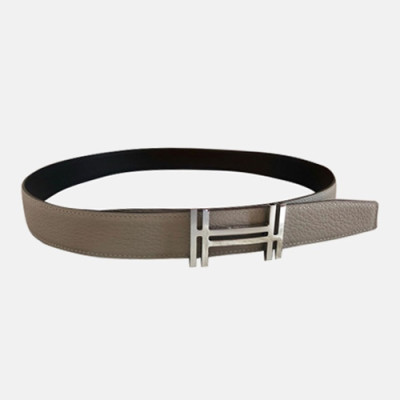 Hermes 2021 Men's Leather Belt - 에르메스 2021 남성용 레더 벨트，HERBT0111,그레이