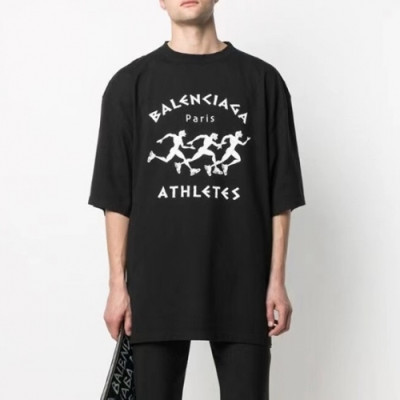 [발렌시아가]Balenciaga 2021 Mm/Wm Logo Cotton Short Sleeved Tshirts - 발렌시아가 2021 남/녀 로고 코튼 반팔티 Bal0922x.Size(s - l).블랙