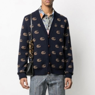 Gucci  Mm/Wm Trendy V-neck Cardigan Navy - 구찌 2021 남/녀 트렌디 브이넥 가디건 Guc03368x Size(m - 2xl) 네이비