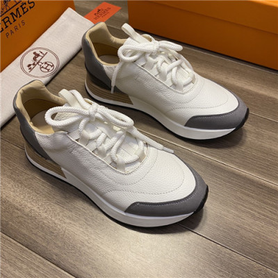 Hermes 2021 Men's Leather Sneakers - 에르메스 2021 남성용 레더 스니커즈,Size(240-270),HERS0369,화이트
