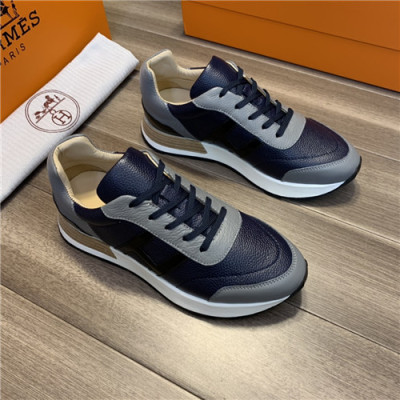 Hermes 2021 Men's Leather Sneakers - 에르메스 2021 남성용 레더 스니커즈,Size(240-270),HERS0371,네이비