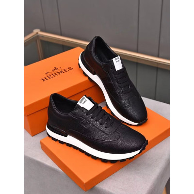 Hermes 2023 Mens Leather Sneakers - 에르메스 2023 남성용 레더 스니커즈,Size(240-275),HERS0378,블랙