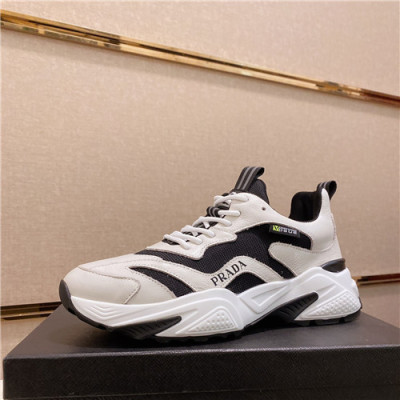 Prada 2021 Men's Leather Running Shoes - 프라다 2021 남성용 레더 런닝슈즈,Size(240-270),PRAS0675,화이트