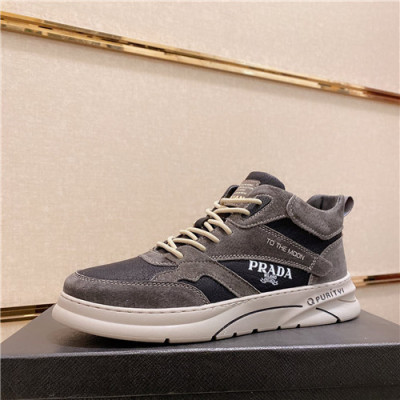 Prada 2021 Men's Leather Running Shoes - 프라다 2021 남성용 레더 런닝슈즈,Size(240-270),PRAS0676,그레이