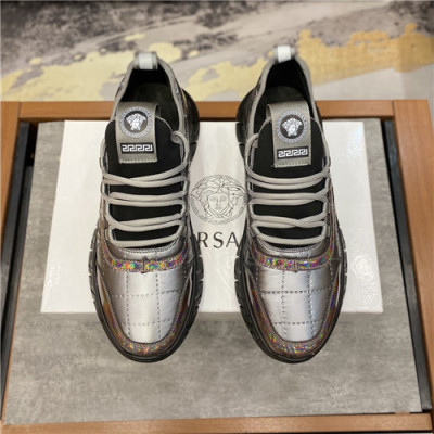 Versace 2021 Men's Leather Sneakers - 베르사체 2021 남성용 레더 스니커즈,Size(240-270),VERS0530,그레이