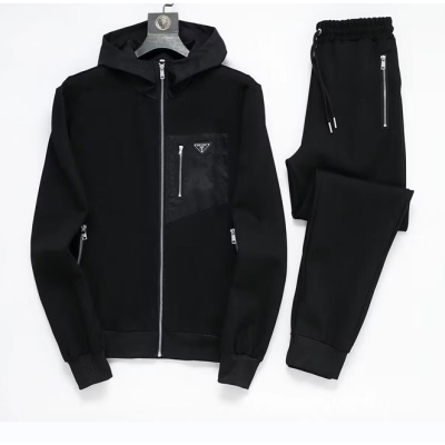 프라다 남성 캐츄얼 트레이닝 자켓&팬츠 - Prada Mens Black Jaket&Pants - prc0145x