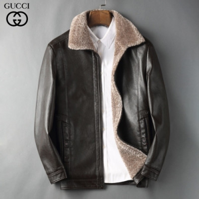 [구찌]Gucci 2021 Mens Classic Leather Jackets - 구찌 2021 남성 클래식 캐쥬얼 가죽 자켓 Guc03371x.Size(m - 3xl).블랙