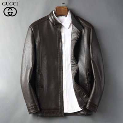 [구찌]Gucci 2021 Mens Classic Leather Jackets - 구찌 2021 남성 클래식 캐쥬얼 가죽 자켓 Guc03373x.Size(m - 3xl).블랙
