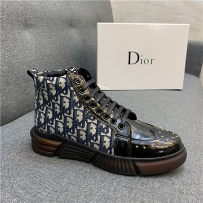 Dior 2021 Men's Leather Sneakers - 디올 2021 남성용 레더 스니커즈,Size(240-270),DIOS0307,블랙
