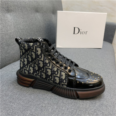 Dior 2021 Men's Leather Sneakers - 디올 2021 남성용 레더 스니커즈,Size(240-270),DIOS0308,블랙