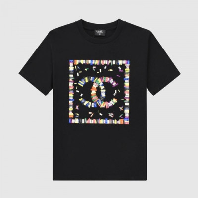 [샤넬]Chanel 2021 Mm/Wm 'CC' Logo Cotton Short Sleeved Tshirts - 샤넬 2021 남/녀 'CC'로고 코튼 반팔티 Cnl0653x.Size(xs - l).블랙