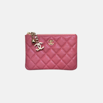 Chanel 2021 Women's Leather Coin purse 11cm - 샤넬 2021 여성용 레더 코인퍼스,11cm,CHAW0093,핑크